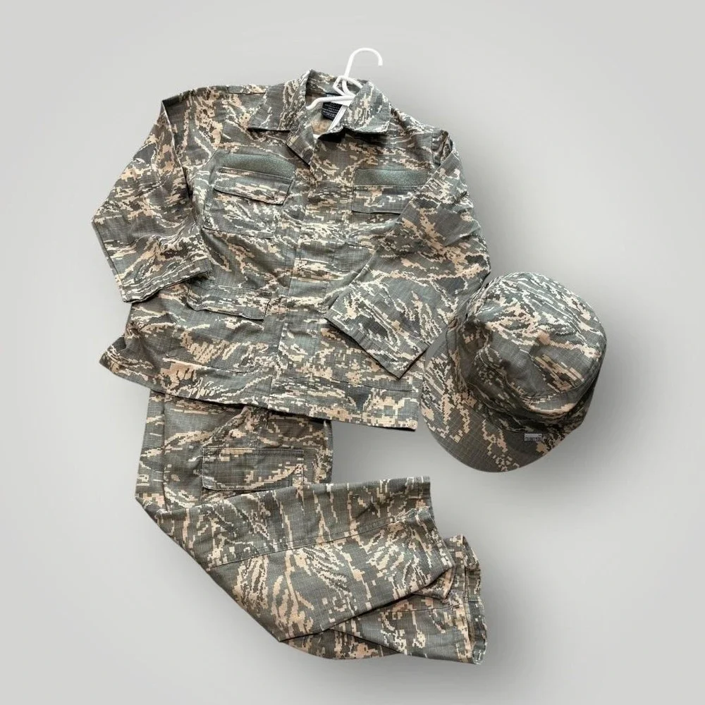 Trooper Uniform Set Unisex Kids Small Green Camo Jacket Pants Hat 3 Piece